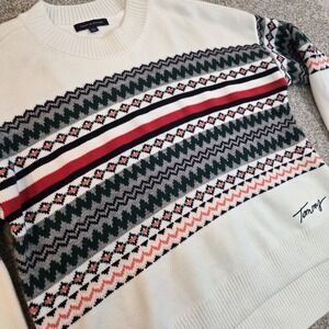 Tommy Hilfiger women's Fair Isle‎ crewneck oversize sweater size L